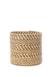 Brown & Natural Maila Milulu Reed Baskets TZB13A  Small