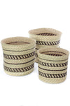 Traditional Iringa Basket with Black Accents - Large