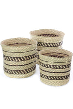 Traditional Iringa Basket with Black Accents - Large