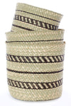 Traditional Iringa Basket with Black Accents - Large