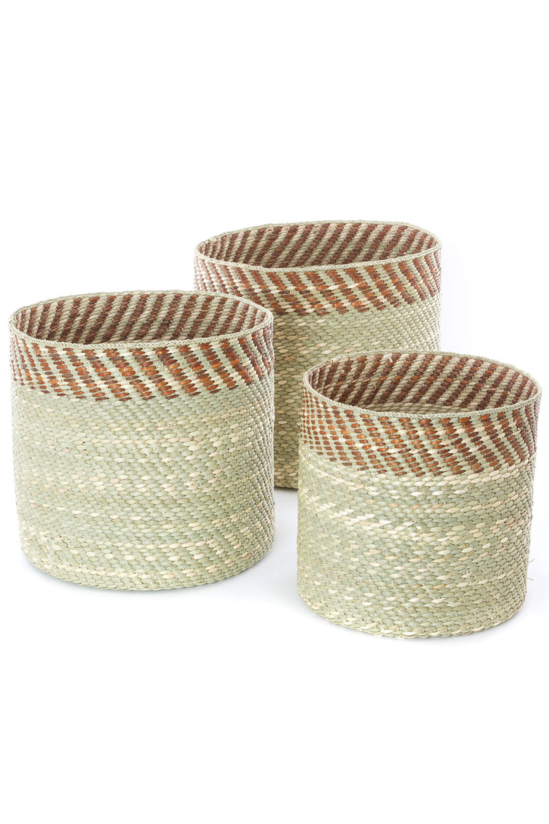 Brown and Natural Kupanda Iringa Baskets