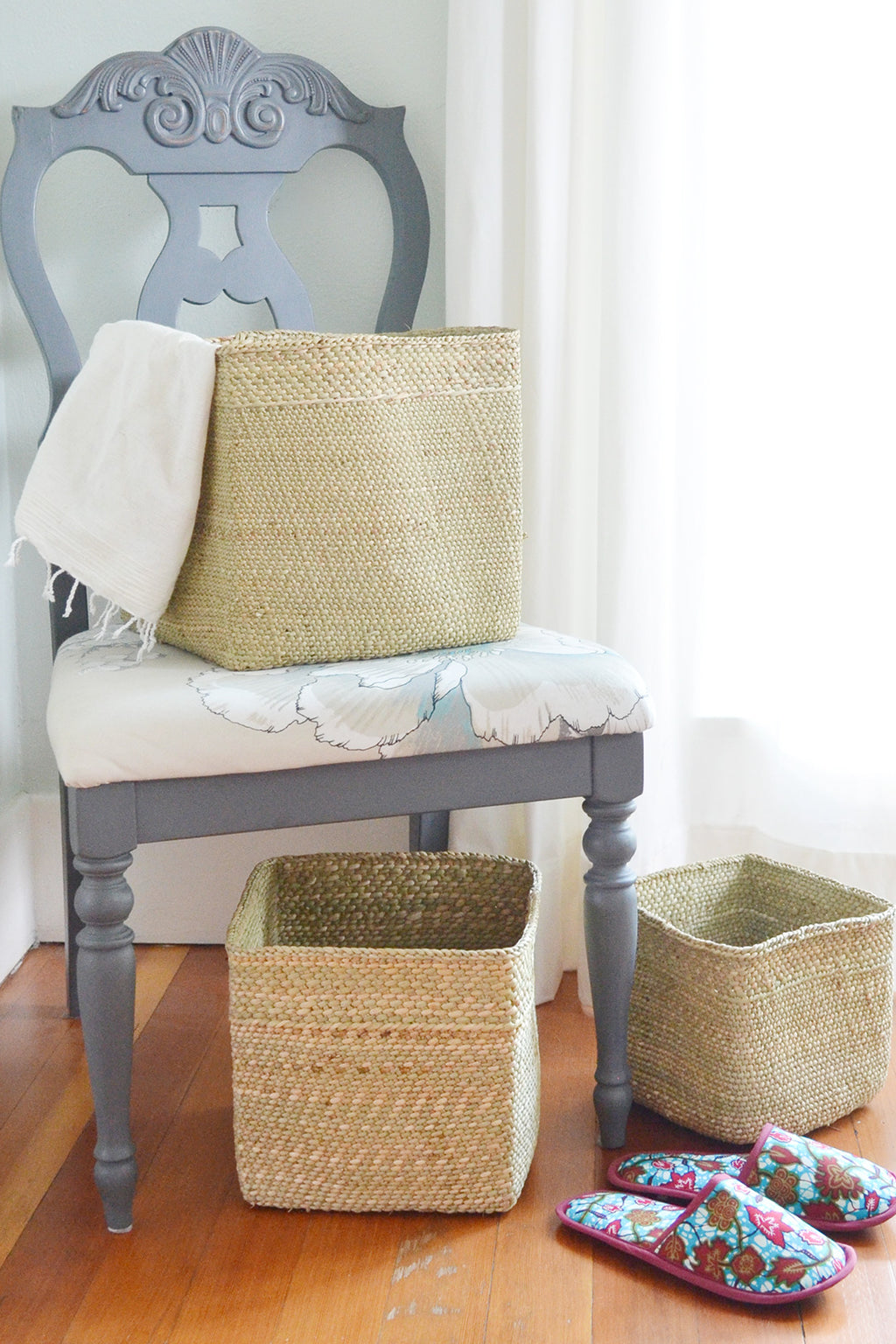 Square Iringa Baskets from Tanzania TZB9C  Large