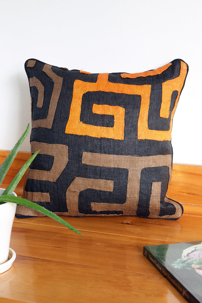 16" Congo Raffia Decorative Pillow with Optional Insert TZF15A  Pillow Cover