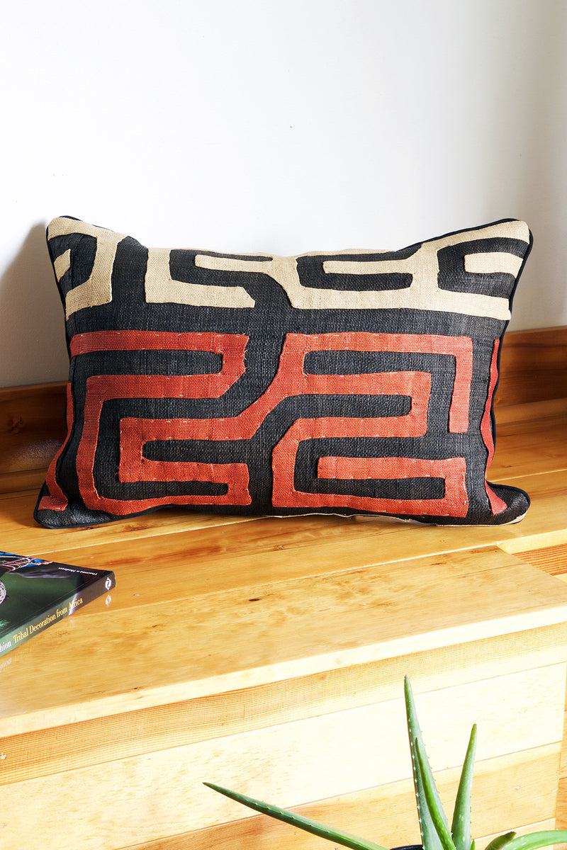 Congo Raffia Rectangle Pillow with Optional Insert TZF15C  Pillow Cover