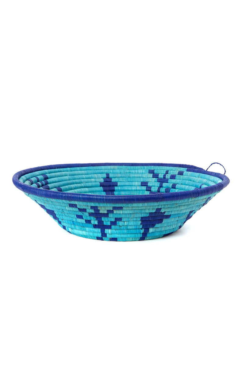 Blue Meadow Raffia Basket from Uganda
