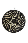 Black Ugandan Sata Baskets with Cream Spirals