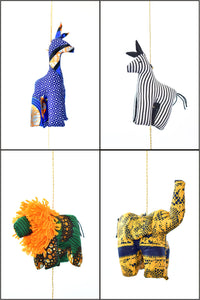 Betty's Kitenge Cloth Safari Animal Wall Art