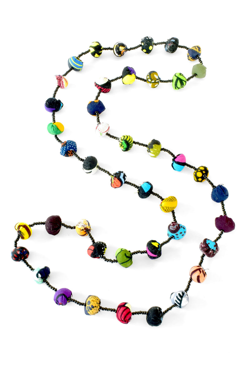Betty's Bauble Necklace with Assorted Kitenge Cloth Beads
