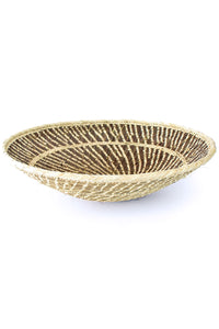 Large BaTonga All-Natural Plateau Basket with Sun Pattern