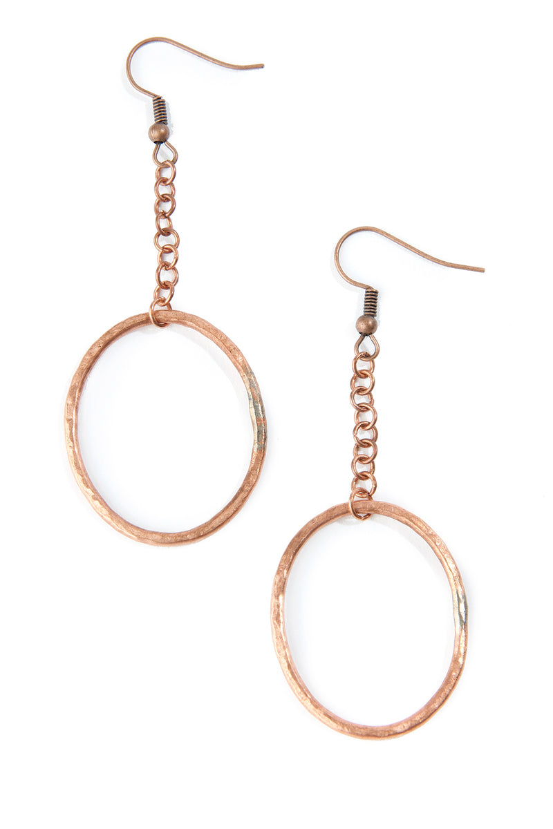 F.R.E.E. Woman <b>Solidarity</b> Hammered Copper Earrings