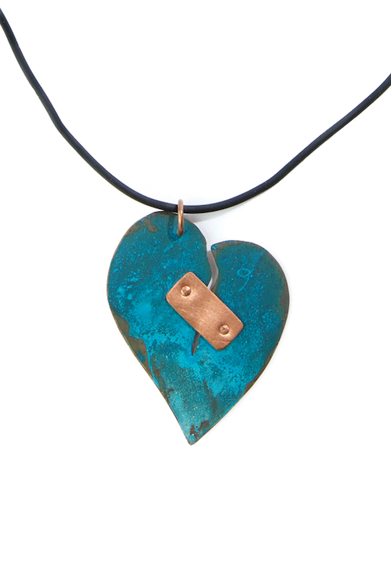 F.R.E.E. Woman <b>Reclaimed Heart</b> Copper Viridian Necklace
