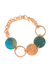 F.R.E.E. Woman Copper Viridian Disc Bracelet