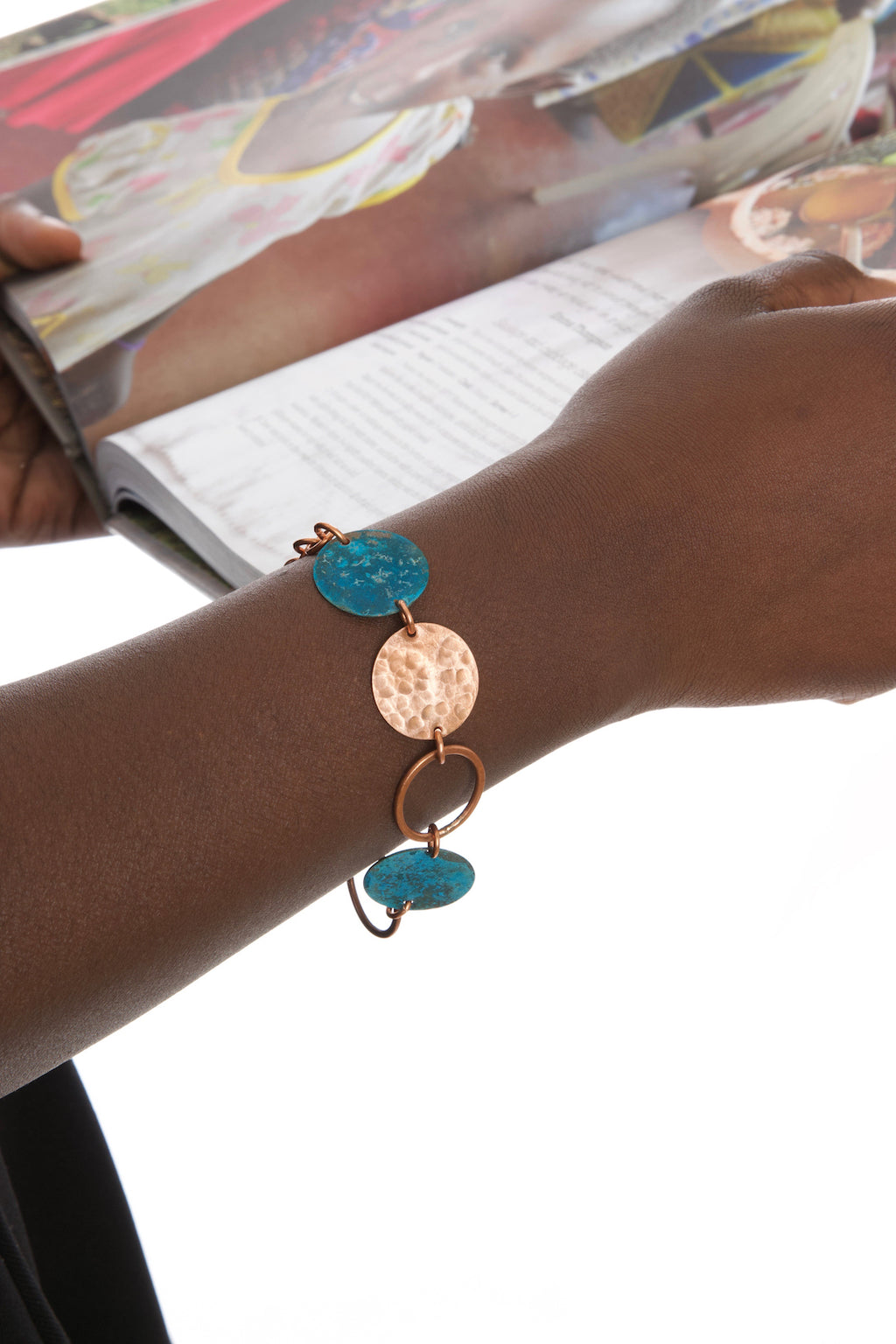 F.R.E.E. Woman Copper Viridian Disc Bracelet