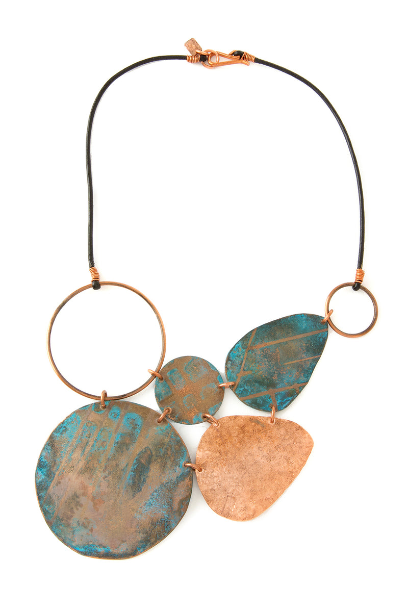 F.R.E.E. Woman Copper Viridian Leaf Necklace