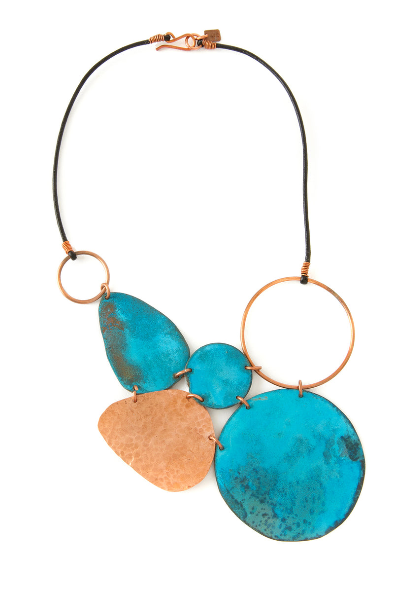 F.R.E.E. Woman Copper Viridian Leaf Necklace