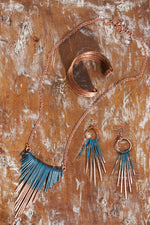 F.R.E.E. Woman Copper Viridian Fringe Earrings
