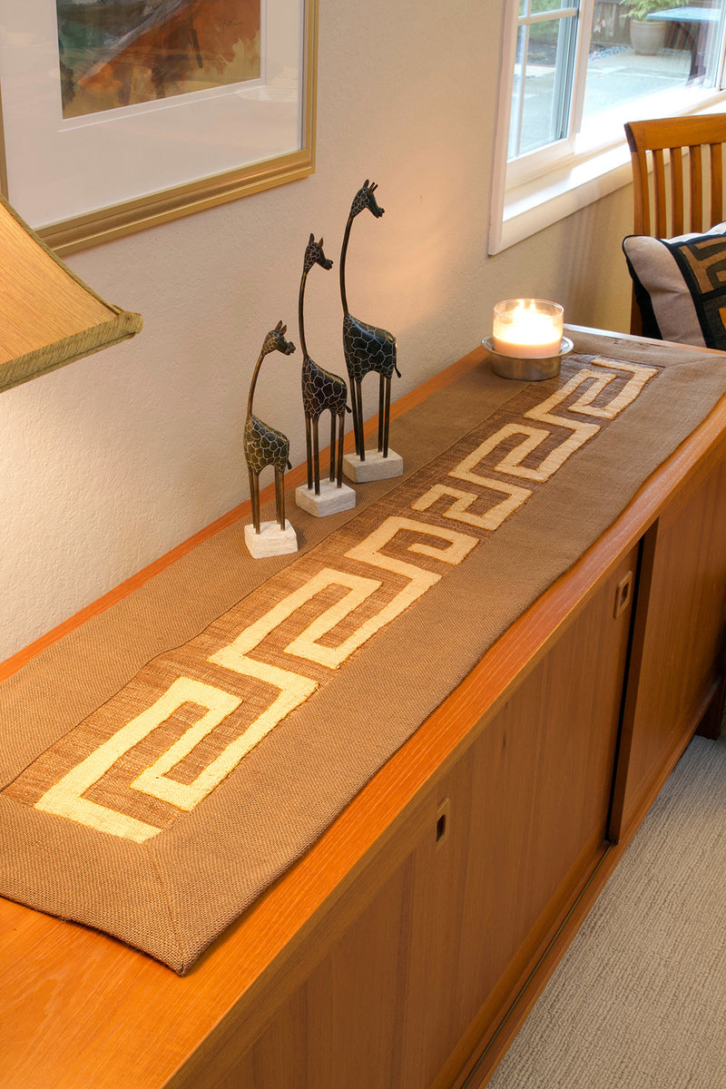 Coco Hessian and Congo Raffia Table Runner from Zambia Default Title
