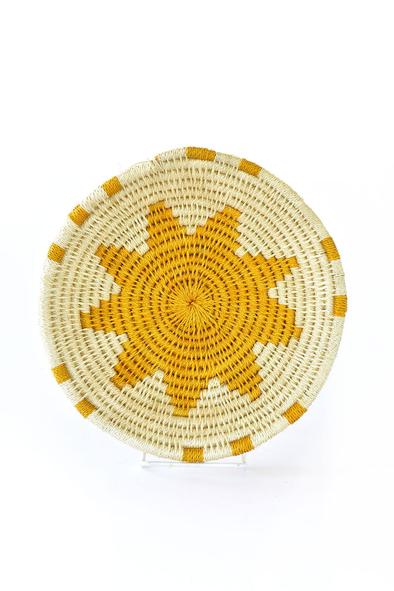 Assorted Small Yellow Sisal Wall Baskets - Limited Edition