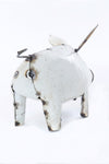 White Recycled Metal Pig Sculptures