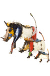 Colorful Recycled Oil Drum Wart Hog Sculptures