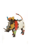 Colorful Recycled Oil Drum Wart Hog Sculptures