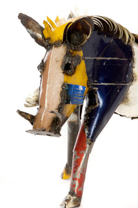 Colorful Recycled Oil Drum Warthog Sculpture