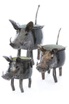Zimbabwean Recycled Cook Pot Warthog Planters