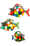 Colorful Recycled Metal Fish Wall Art Sculptures