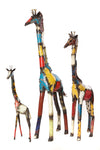 Colorful Recycled Oil Drum Giraffe Sculptures