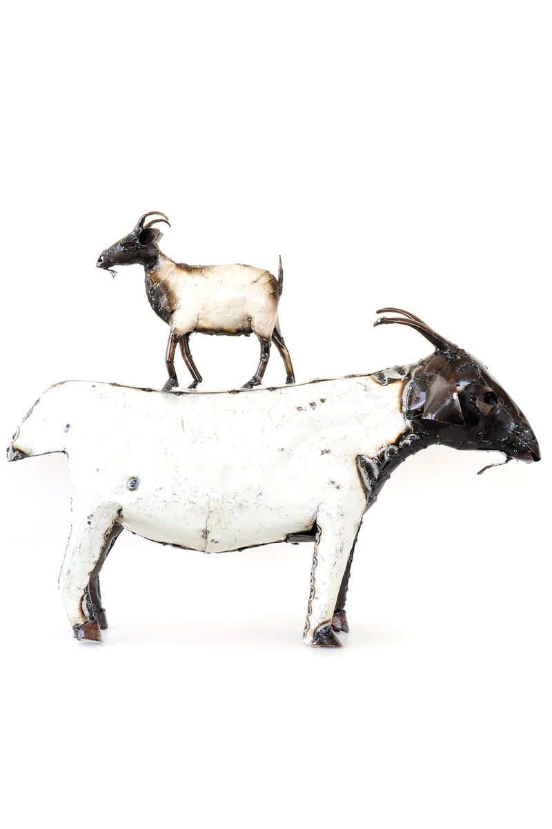 Recycled Metal African Farm Goats