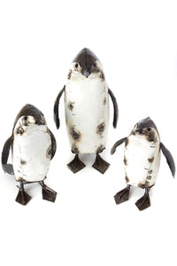 Recycled Metal Penguin Sculptures