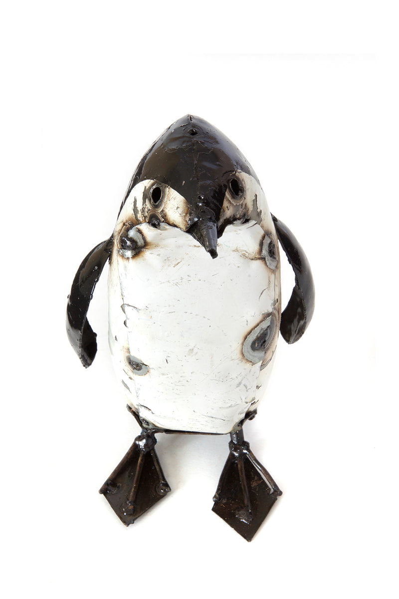 Recycled Metal Penguin Sculptures