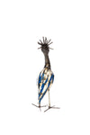 Recycled Metal Crowned Crane Sculptures