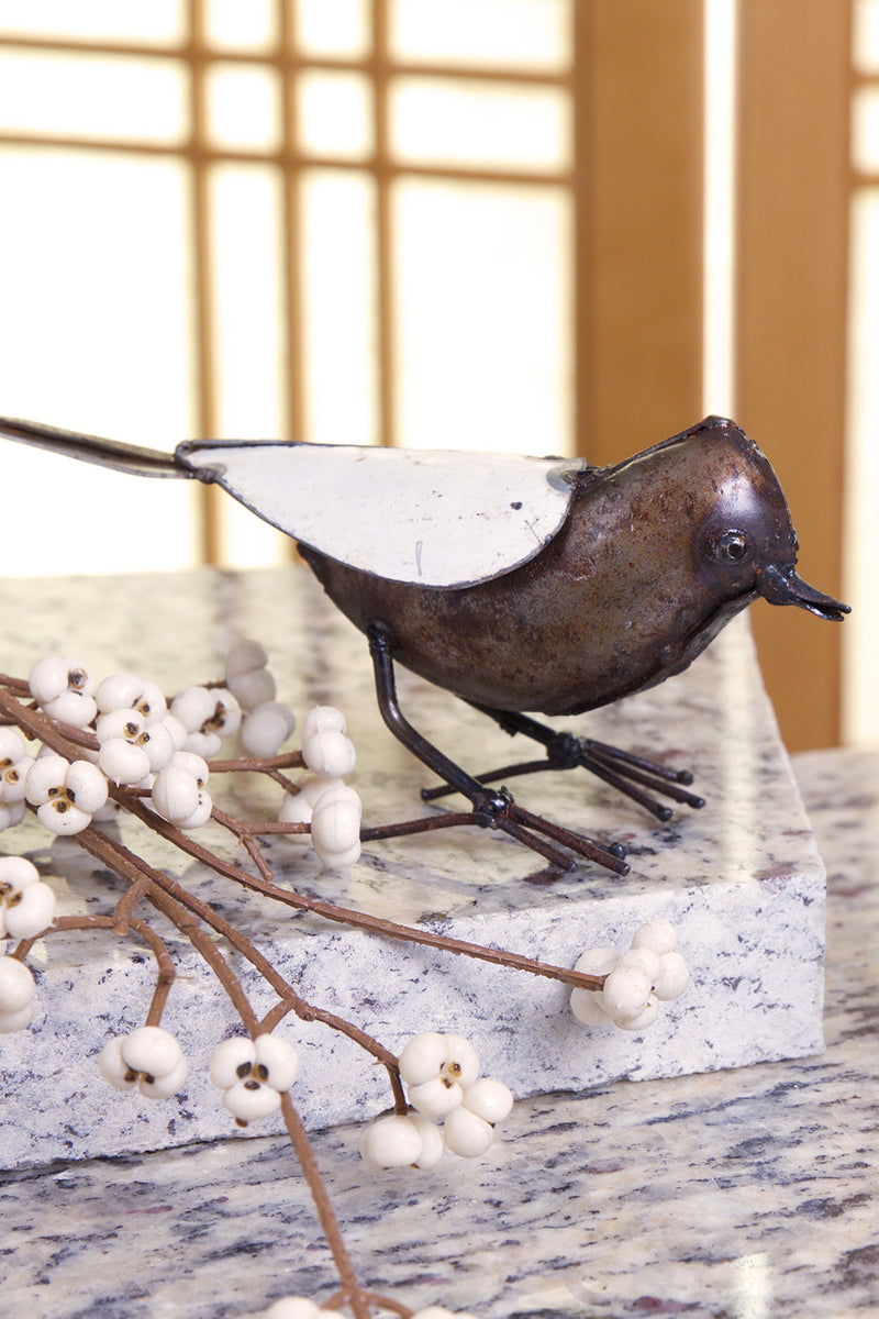 Small Recycled Metal Bird Sculpture
