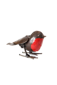 Tiny Recycled Metal Robin Sculpture