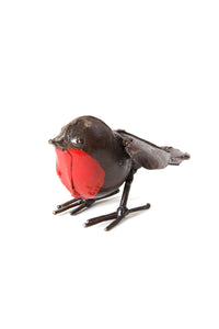 Tiny Recycled Metal Robin Sculpture