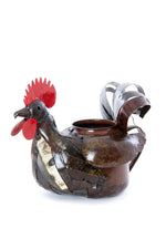 Medium Sitting Rooster Teapot Planter from Zimbabwe