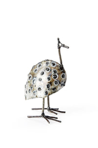 Small Recycled Metal Guinea Fowl Bird from Zimbabwe