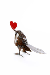 Recycled Metal Sweetheart Bird from Zimbabwe - Valentine's Day Gifts