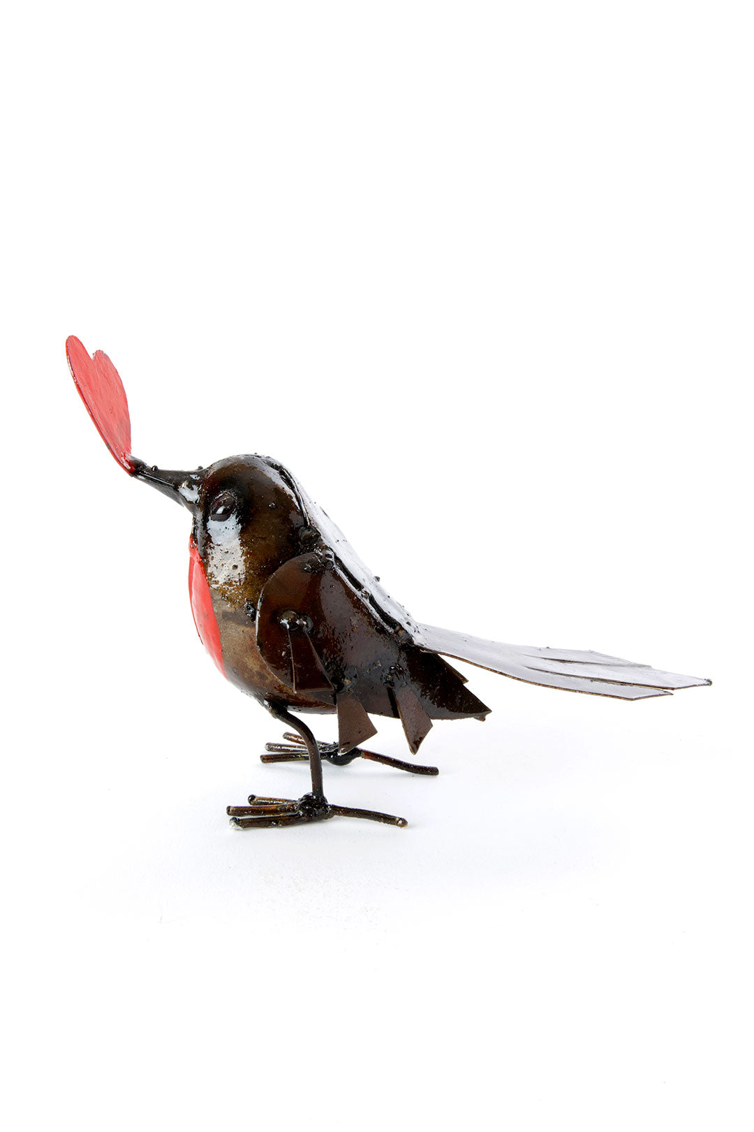 Recycled Metal Sweetheart Bird from Zimbabwe - Valentine's Day Gifts