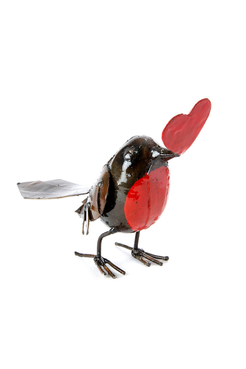 Recycled Metal Sweetheart Bird from Zimbabwe