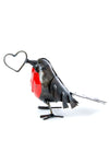 Recycled Metal Robin with Open Heart