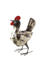 Small Recycled Metal Hen Sculpture