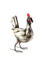 Small Recycled Metal Hen Sculpture