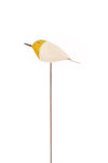 Yellow & White Stone and Metal Bird Garden Stake