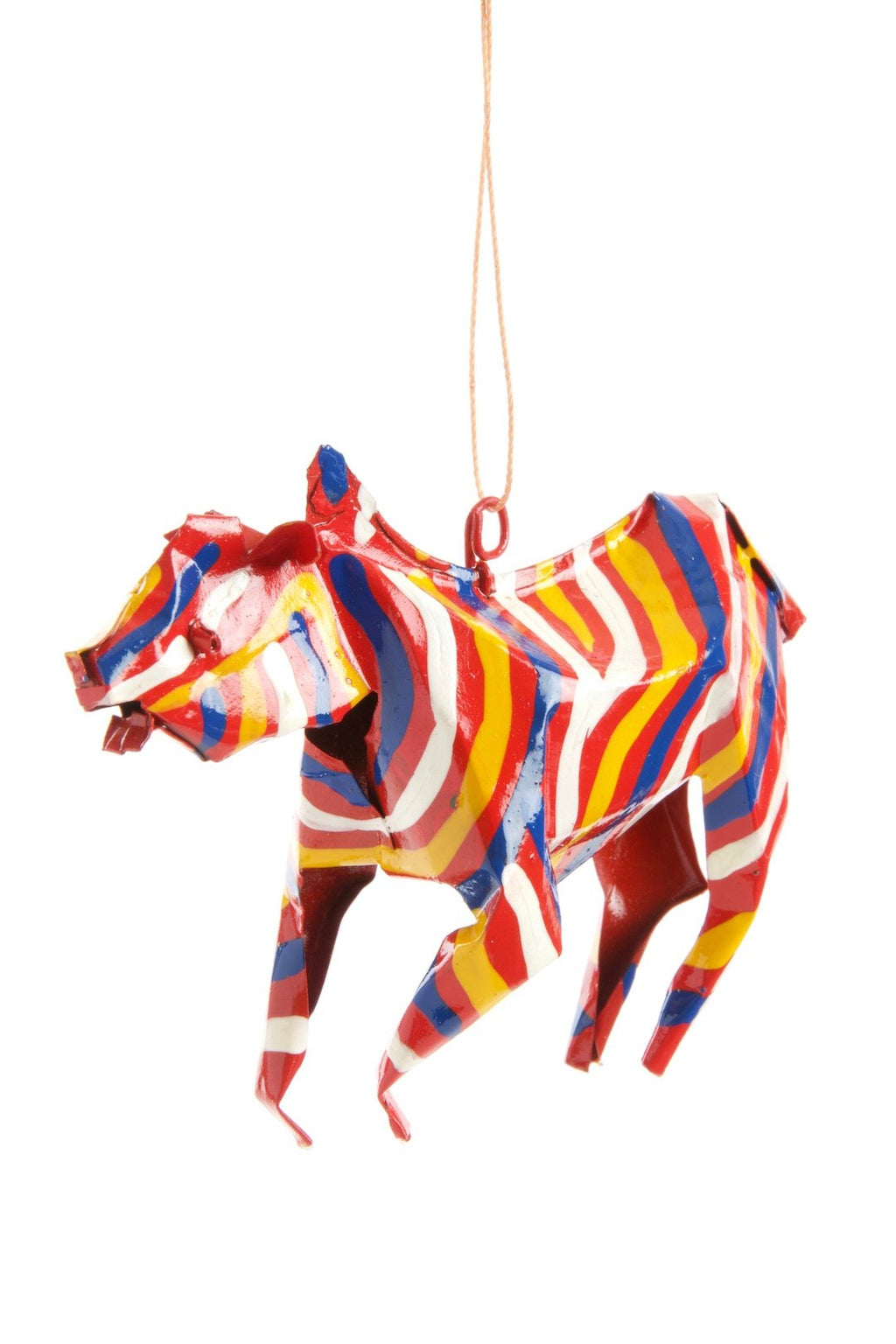 Colorful Aluminum Zebra Ornament