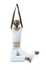 Stone and Metal Yogi Sculpture with Clasped Hands