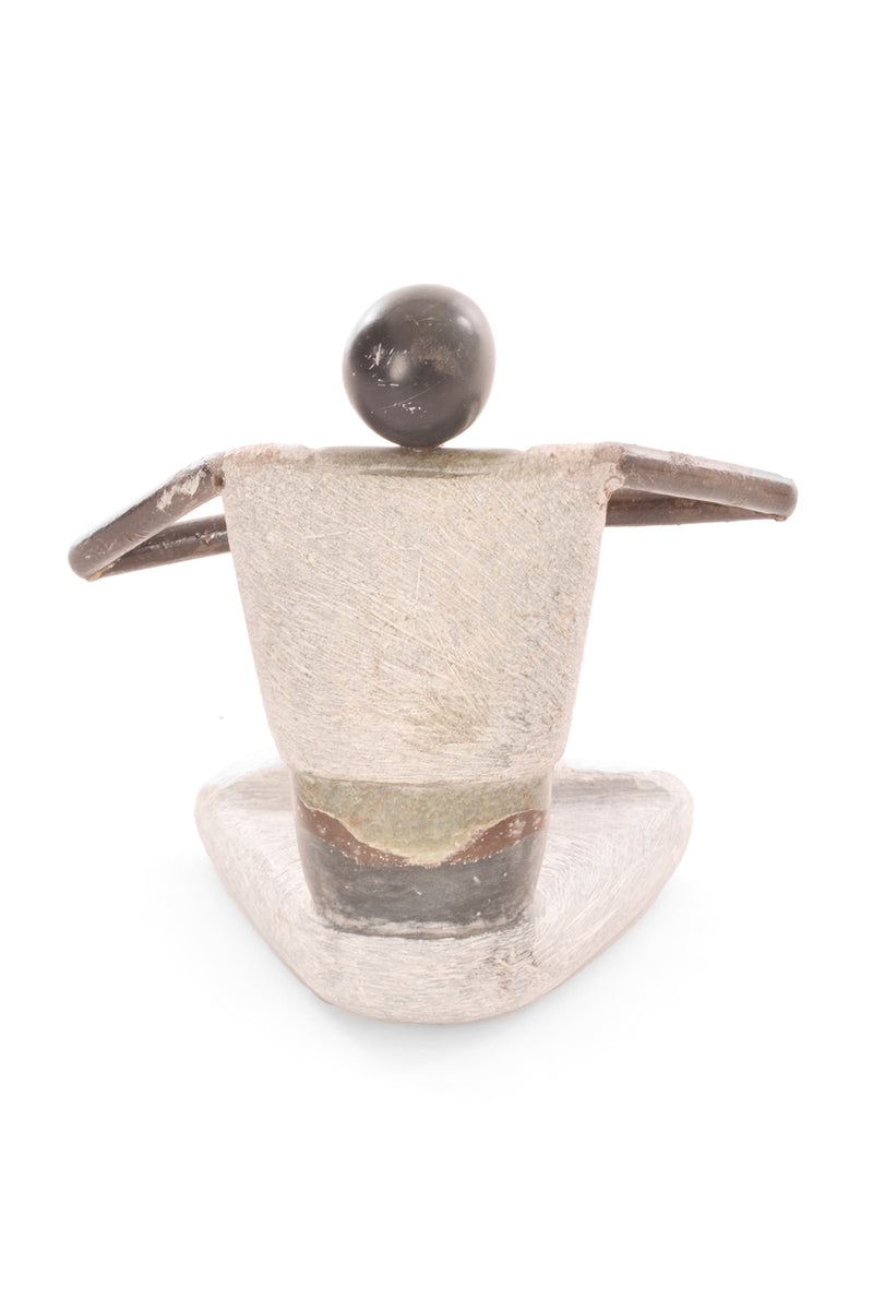 Stone and Metal Yogi Sculpture with Peaceful Hands