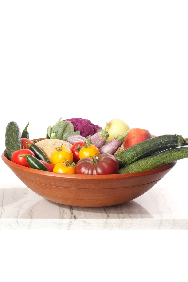 Large Mahogany Wood Salad Bowl from Zimbabwe