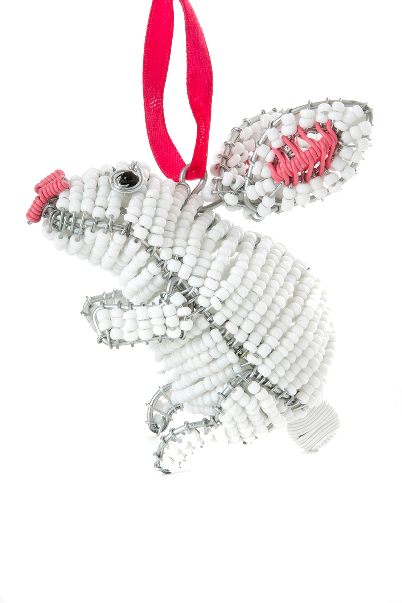 ZenZulu Hand Beaded Bunny Rabbit Ornament